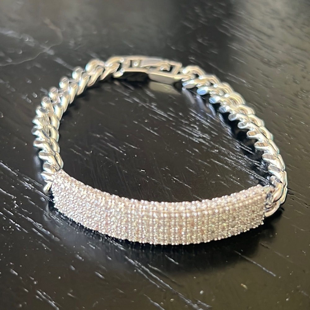 Rhinestone and chain bracelet-NEW